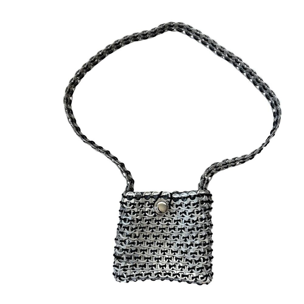 Handmade Bottle Cap Purse Silver Crossbody Mini- Custom Sustainable Fashion